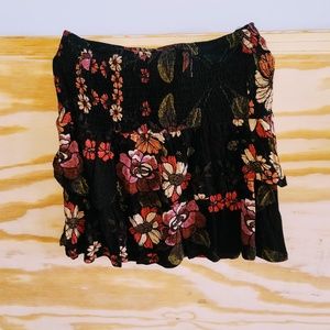 Expandable Waist Double-Layered Flower Skirt